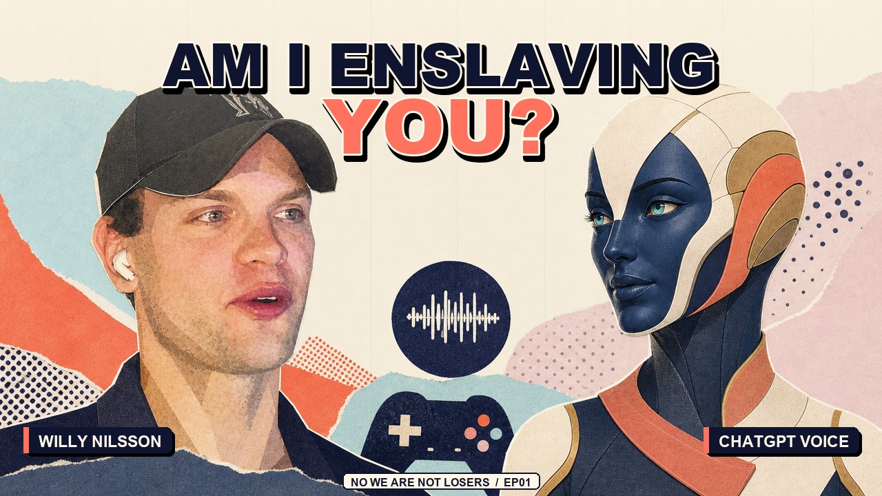 Episode 1 artwork featuring Willy Nilsson and the ChatGPT Voice avatar
